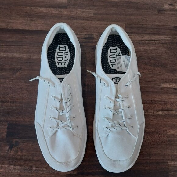 Hey Dude White Comfort Sneakers Shoes Mens 14M Cody M Sport Canvas Lightweight. main image 11